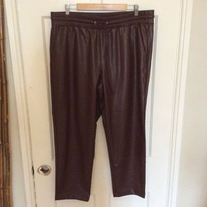 Loft Faux Leather drawstring pull-on slim pants